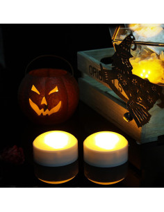 Luces LED de Calabaza QIDEA con Control Remoto y Temporizador - Paquete de 3 2