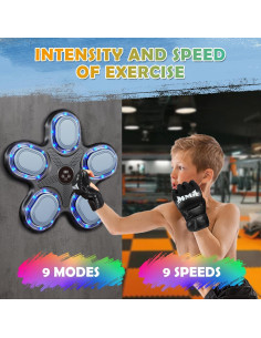 Máquina de Boxeo Musical Hmnpkuc 11 con Guantes y Bluetooth 2