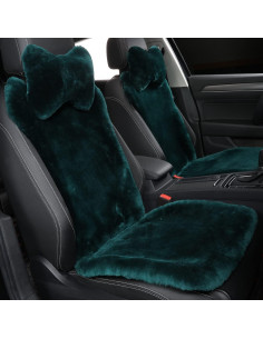 Cubierta de Asiento de Coche OGLAND Piel de Oveja Verde Alpino 2