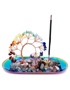 Soporte de Incienso de Cristal YIENENG Árbol Colorido 249g