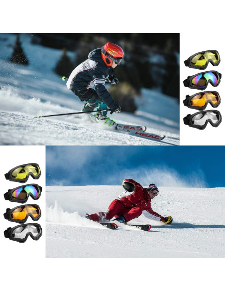 Gafas de Esquí AOUTACC UV400 4 Paquete Protección Impacto Gafas de Esquí AOUTACC UV400 4 Paquete Protección Impacto