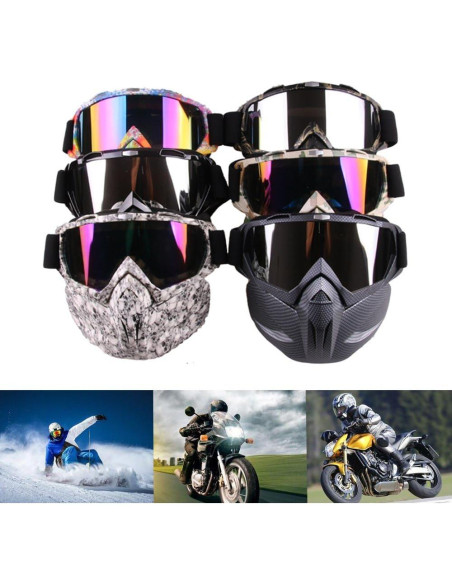 Máscara de Gafas Eoncore Desmontable para Motociclismo y Esquí Máscara de Gafas Eoncore Desmontable para Motociclismo y Esquí