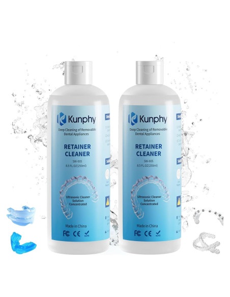 Limpiador Ultrasónico de Retenedores Kunphy 2x250ml - Limpieza Profesional Limpiador Ultrasónico de Retenedores Kunphy 2x250ml - Limpieza Profesional