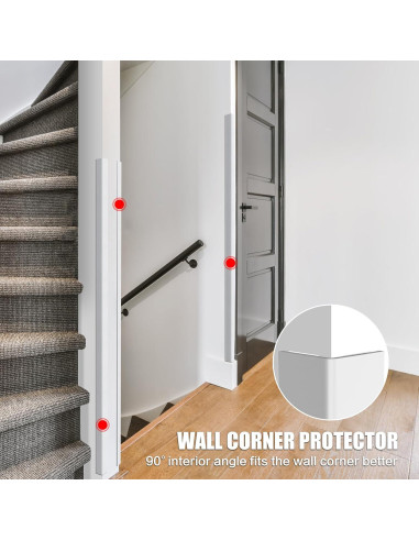 Protector de Esquinas de Pared Frychee 2.5x90cm Blanco PVC