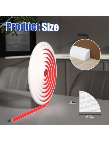 Moldura Flexible COUKIU 99.06 cm Autoadhesiva Vinilo Blanco