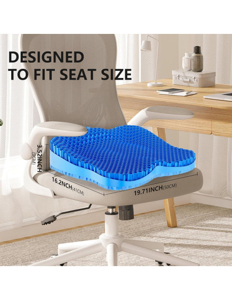Cojín de Gel Ergonómico Tsmertor 50x42cm 9cm Grosor Azul Cojín de Gel Ergonómico Tsmertor 50x42cm 9cm Grosor Azul