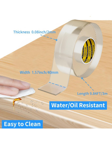 Cinta Protectora de Bordes MILEQEE 4cm x 3m Transparente