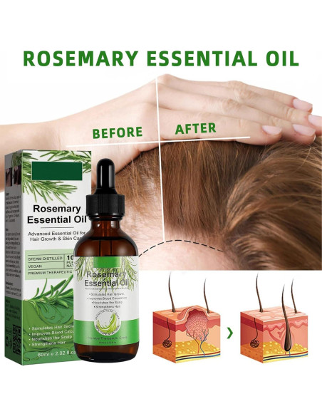 Aceite de Romero Orgánico 100% Puro para Cabello y Piel 60ml Aceite de Romero Orgánico 100% Puro para Cabello y Piel 60ml