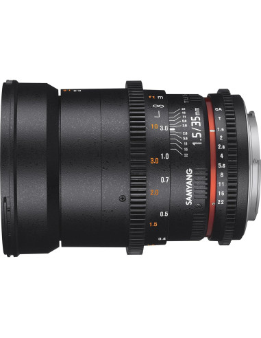 Lente Cine Gran Angular Samyang VDSLR II 35mm T1.5 para Nikon FX