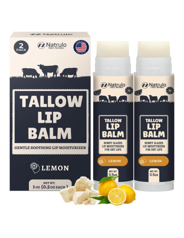 Bálsamo Labial Natural Natrulo 2Pk Limón - Hidratante Orgánico