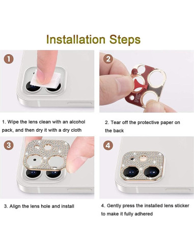 Cubierta de Lente de Cámara GSRYPC 3D Brillante para iPhone 14/14 Plus - Paquete de 2