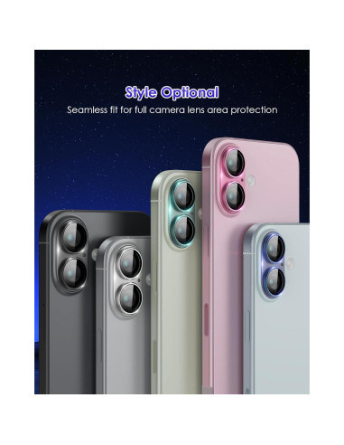 Protector de Lente de Cámara Kanosan para iPhone 16 Plus 9H