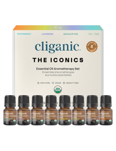Set de Aceites Esenciales Orgánicos Cliganic - 8 Piezas 100% Puro