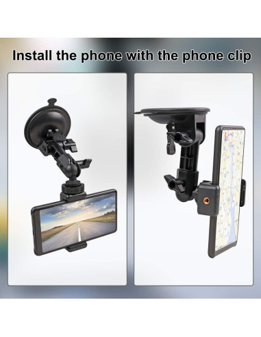 Soporte de cámara con ventosa SKEZN para coche y teléfono