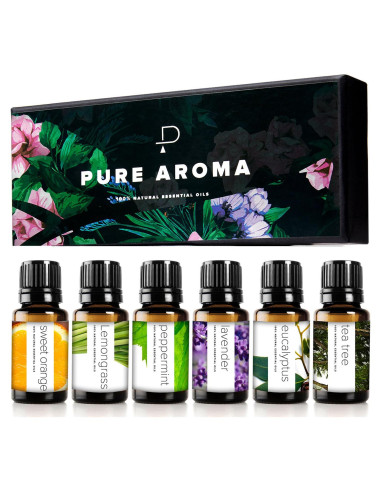 Set de Aceites Esenciales Pure Aroma - 6 x 10ml Aromaterapia