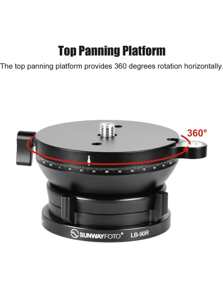 Cabezal de trípode panorámico LB-90R 360 25kg Aluminio Cabezal de trípode panorámico LB-90R 360 25kg Aluminio