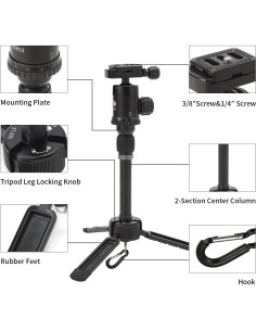 Trípode Mini SIRUI AM-35K 34.3cm Aluminio 4kg Carga 2