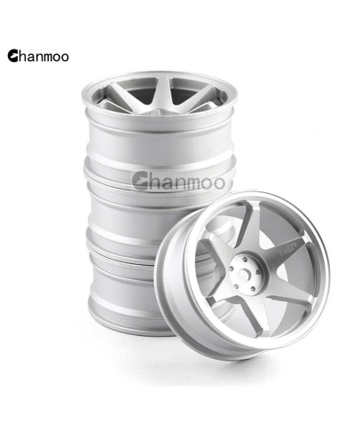 Ruedas RC 1/10 Chanmoo Aluminio 52mm 12mm Hex Neumáticos Drift