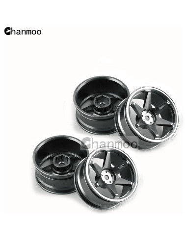 Ruedas RC 1/10 Chanmoo Aluminio 52mm 12mm Hex Neumáticos Drift