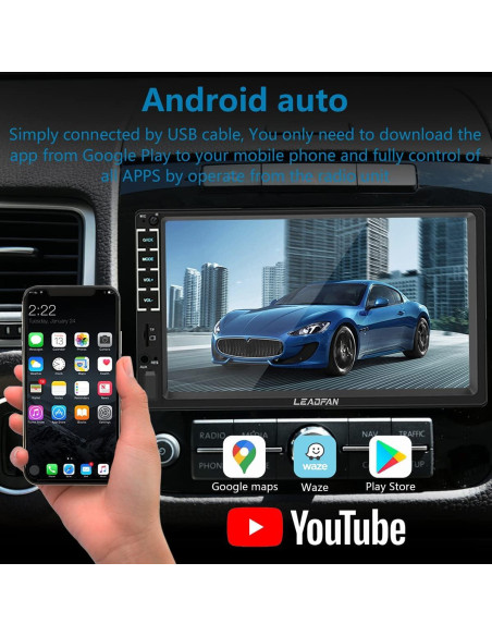 Estéreo de coche Leadfan N7C Double Din 7" con Carplay y Android Auto Estéreo de coche Leadfan N7C Double Din 7" con Carplay y Android Auto