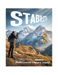 Trípode Profesional CAMBOFOTO TM264A 188 cm Aluminio DSLR 2