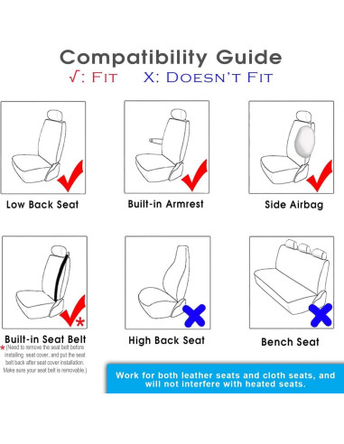 Cubierta de Asiento de Coche Champlus Piel Sintética Ajuste Universal