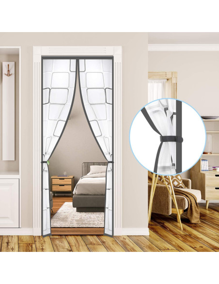 Cortina de Puerta Aislante SANJIANKER 90 x 204 cm Gris Cortina de Puerta Aislante SANJIANKER 90 x 204 cm Gris