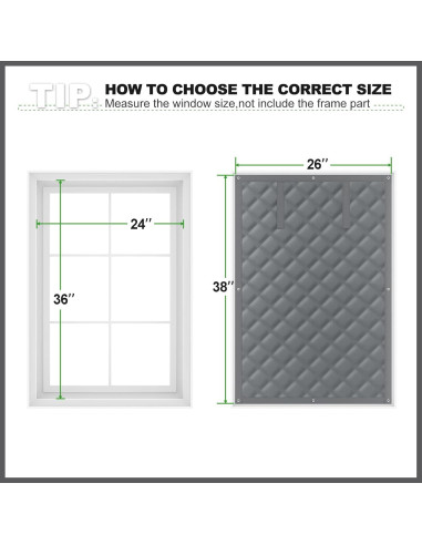 Aislamiento Térmico de Ventana AGHITG 66x97 cm Gris