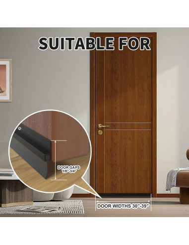 Burlete Cortable para Puertas YYGCL 99 cm Negro - 2 Unidades