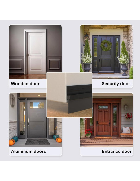Burlete Cortable para Puertas YYGCL 99 cm Negro - 2 Unidades Burlete Cortable para Puertas YYGCL 99 cm Negro - 2 Unidades