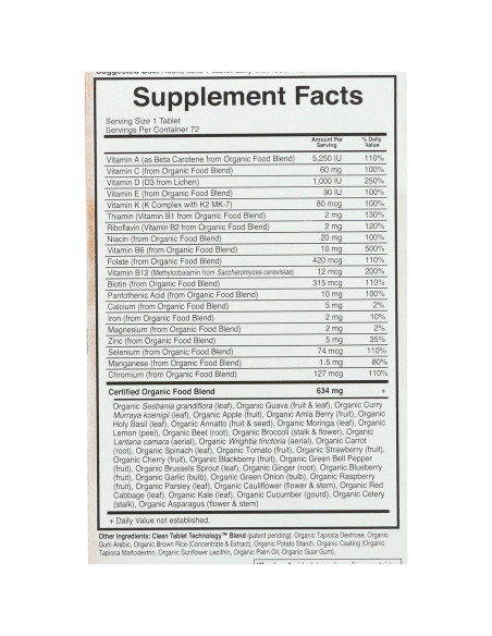 Multivitamínico Diario Orgánico para Mujeres Garden of Life 72 CT Multivitamínico Diario Orgánico para Mujeres Garden of Life 72 CT