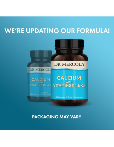 Dr. Mercola Calcio con Vitaminas D3 y K2 - 30 Cápsulas