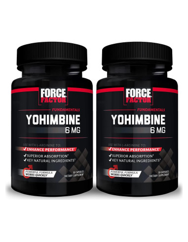 Suplemento Yohimbina Force Factor 30 Cápsulas 6mg Absorción Superior