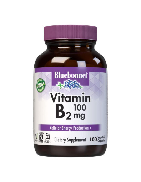 Vitamina B2 100 mg Bluebonnet Nutrition 100 Cápsulas Veganas Vitamina B2 100 mg Bluebonnet Nutrition 100 Cápsulas Veganas