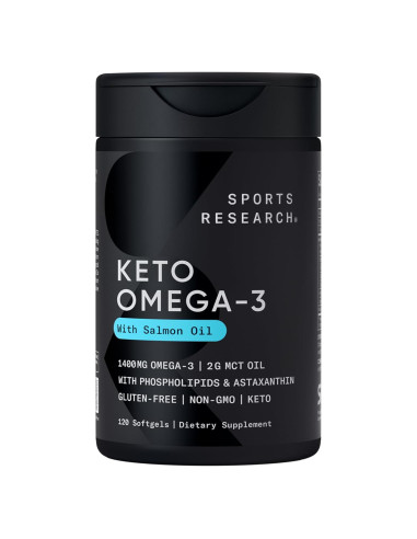 Aceite de Pescado Keto Omega 3 Sports Research 1400mg 120 Cápsulas