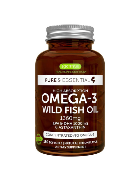 Igennus Omega 3 Aceite de Pescado Salvaje 1360mg 180 Cápsulas Igennus Omega 3 Aceite de Pescado Salvaje 1360mg 180 Cápsulas
