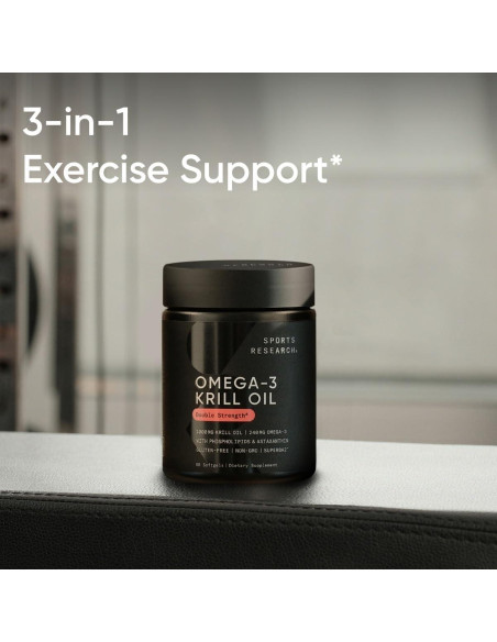 Aceite de Krill Antártico Omega 3 1000mg Sports Research - 60 Cápsulas Aceite de Krill Antártico Omega 3 1000mg Sports Research - 60 Cápsulas