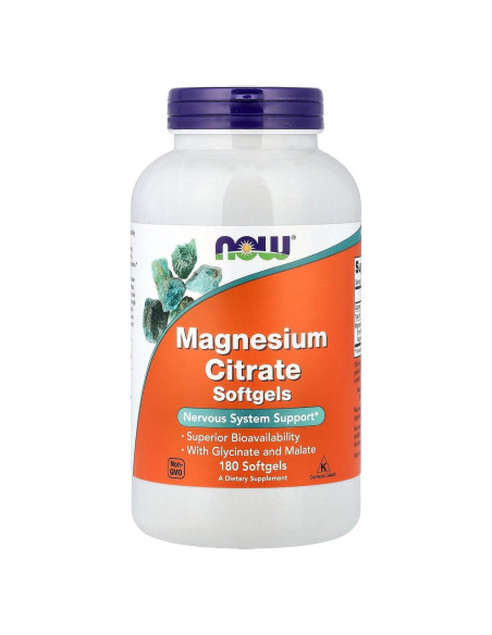 Citrato de Magnesio NOW Foods 180 Softgels 425g Citrato de Magnesio NOW Foods 180 Softgels 425g