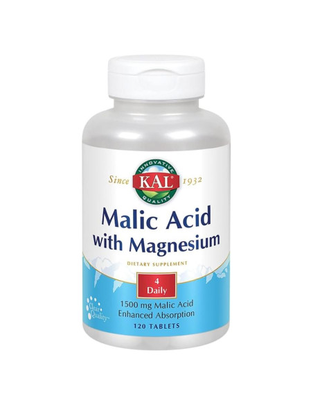 Ácido Málico con Magnesio KAL 120 Tabletas Suplemento Energía