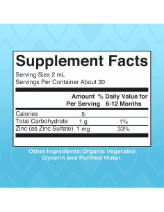 Gotas Líquidas de Zinc Orgánico MaryRuth's para Bebés 59 mL 2