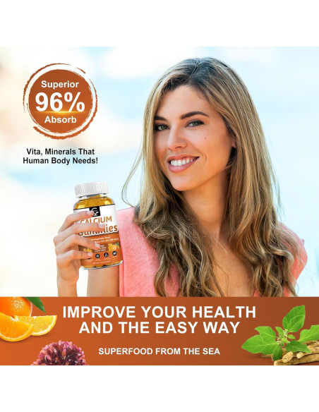 Gominolas de Calcio 1200mg GORNVB con Vitamina D3, K2, B12 Gominolas de Calcio 1200mg GORNVB con Vitamina D3, K2, B12