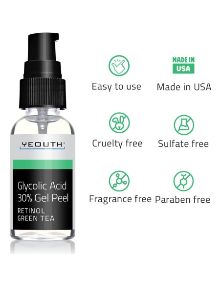 Peeling de Ácido Glicólico YEOUTH 30ml con Retinol AHA Peeling de Ácido Glicólico YEOUTH 30ml con Retinol AHA