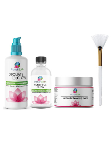 Kit de Peeling Químico Planet Eden - Ácido Glicólico 30% + Limpiador + Crema