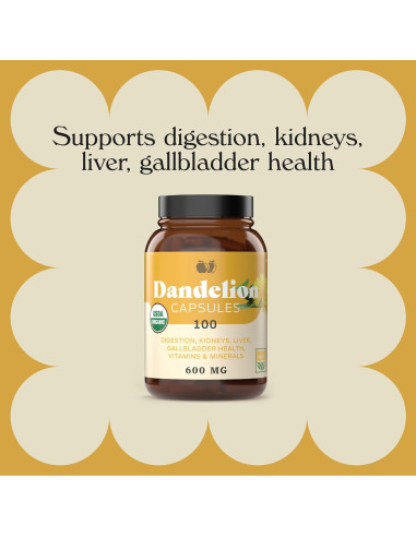 Cápsulas de Raíz de Diente de León Orgánico Complete 530mg