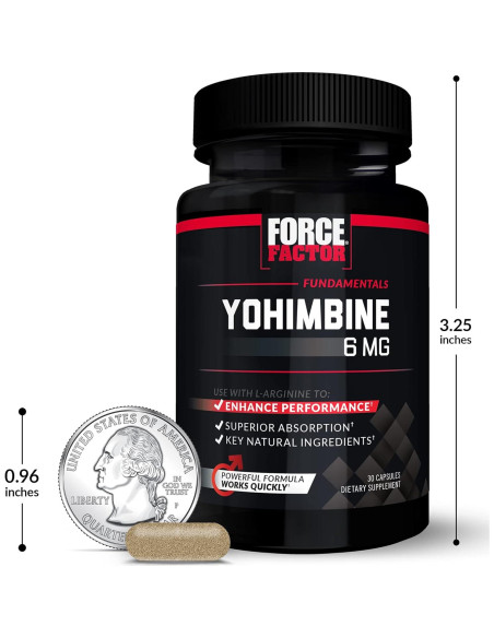 Suplemento Yohimbina Force Factor 30 Cápsulas 6mg Absorción Superior Suplemento Yohimbina Force Factor 30 Cápsulas 6mg Absorción Superior