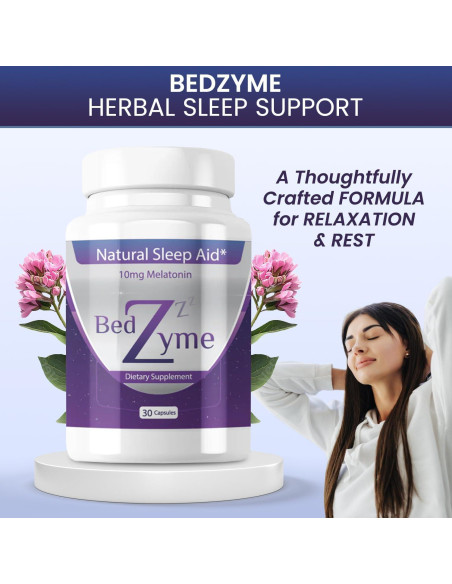 Suplemento para Dormir BedZyme 60 Cápsulas 10mg Melatonina Suplemento para Dormir BedZyme 60 Cápsulas 10mg Melatonina
