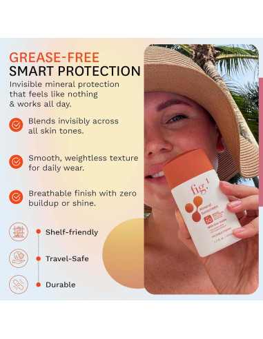 Protector Solar Facial Fig.1 SPF 50 - Óxido de Zinc Hidratante 48g