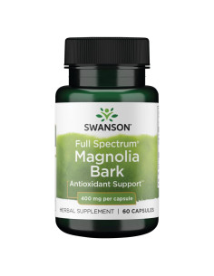 Suplemento Antioxidante Corteza de Magnolia Swanson 400 mg 60 Cápsulas