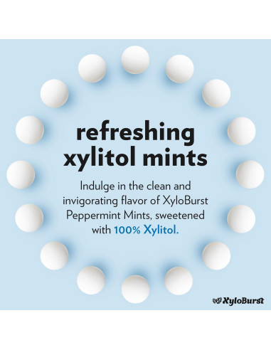 Mentas XyloBurst de Xilitol Sin Azúcar - 1000 Unidades Veganas