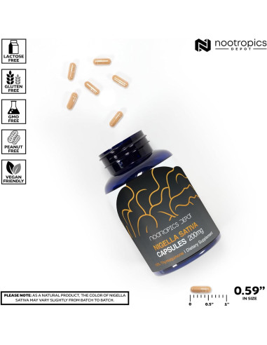 Cápsulas de Nigella Sativa Nootropics Depot 200mg 60 Unidades
